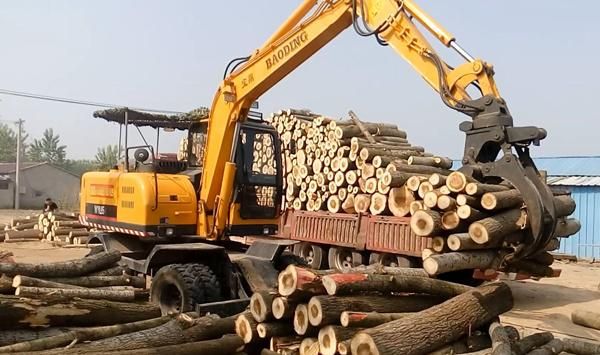 抓木机请司机装木头多少钱一吨？木头多少钱一顿-图2