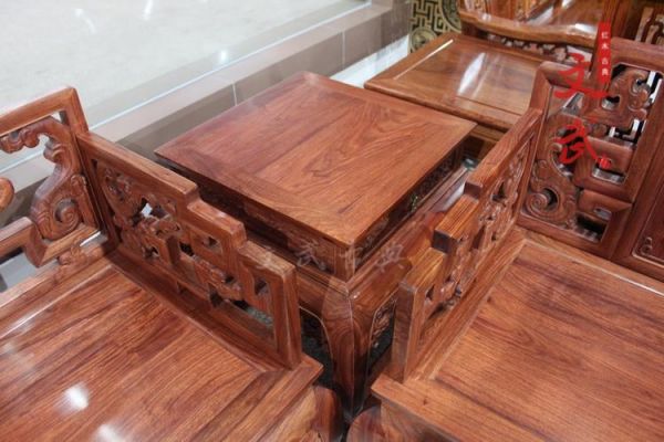 红木家具缅甸实木茶桌套装（缅甸红木沙发价格）-图3